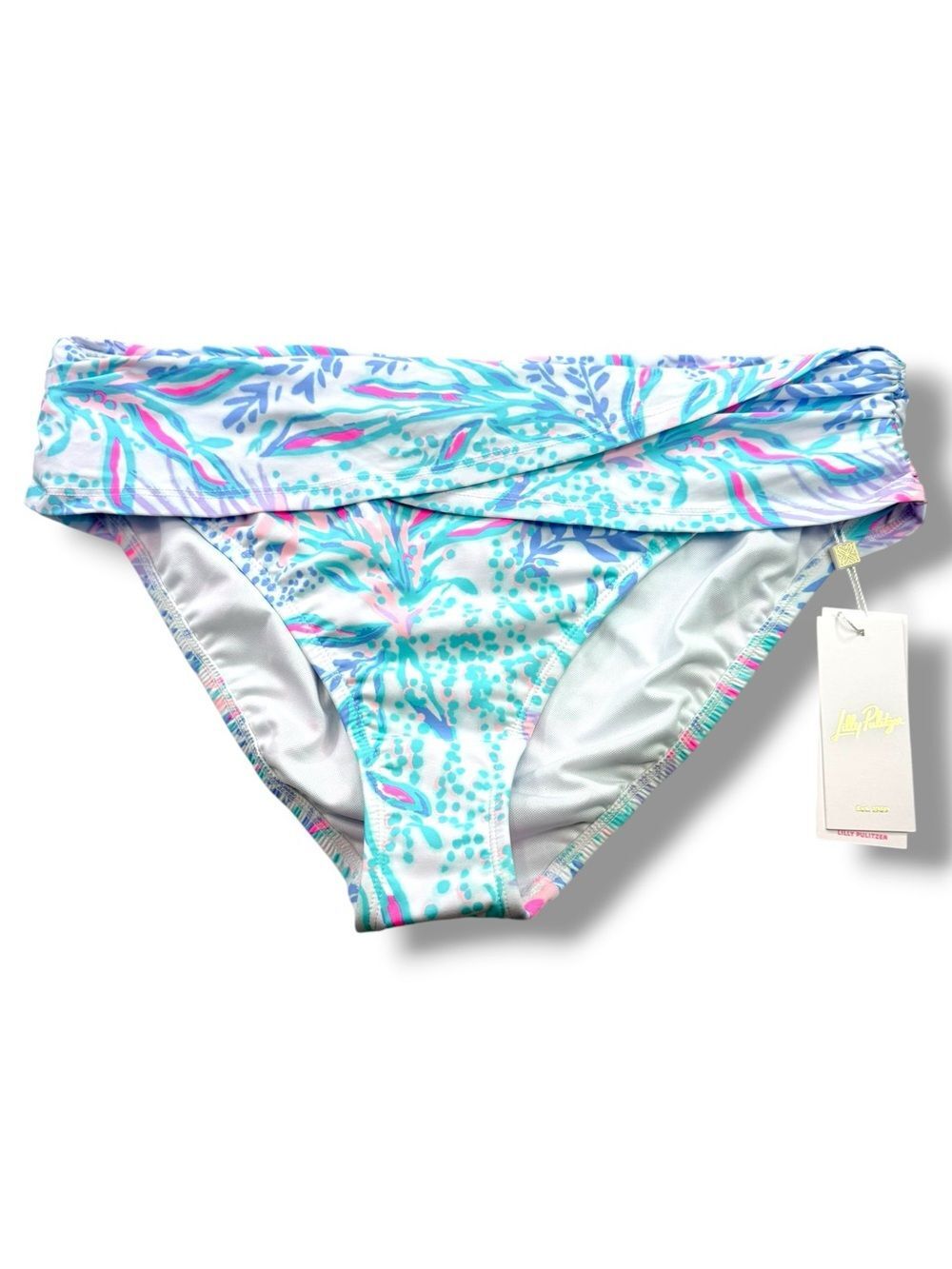 Lilly Pulitzer Lagoon Sarong Hipster Bottom "Via Del Mar" Size 14 Euro Summer